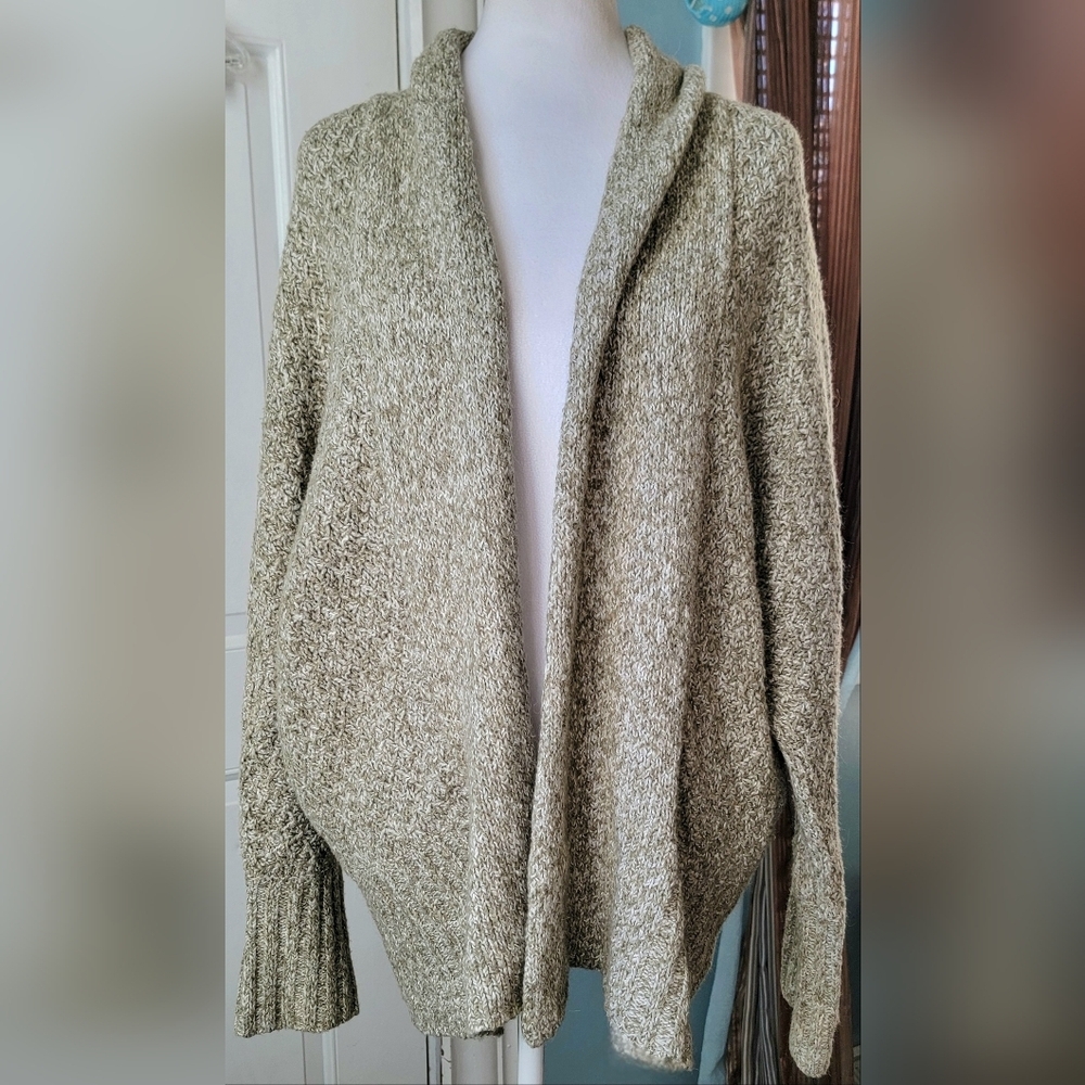 Angel of the North Anthro Open Front Marled Chauvet Chunky Cardigan Women S Sage